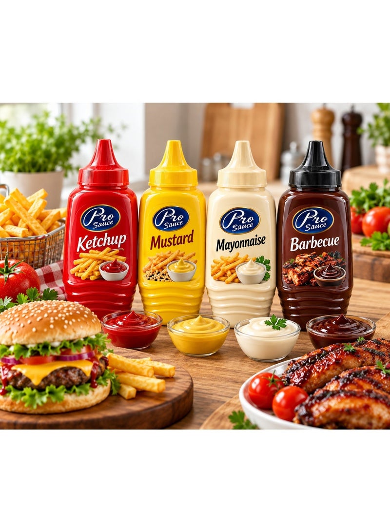 altayebat Al-Tayebat Pro Sauce Assorted Sauce Pack, Ketchup, Mayonnaise, BBQ Sauce, and Mustard, 4 Bottles x 230g - Image 4