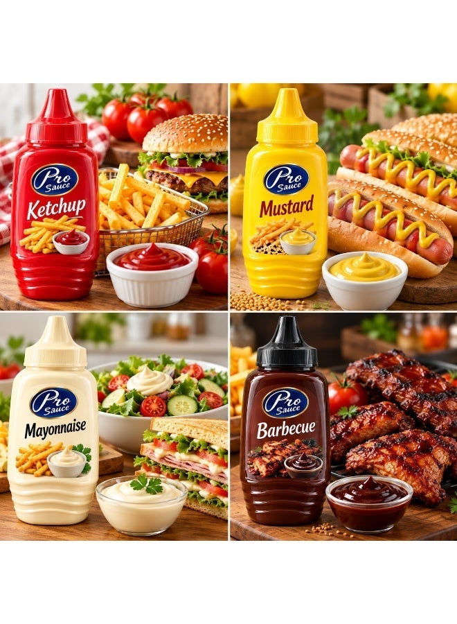 altayebat Al-Tayebat Pro Sauce Assorted Sauce Pack, Ketchup, Mayonnaise, BBQ Sauce, and Mustard, 4 Bottles x 230g - Image 5