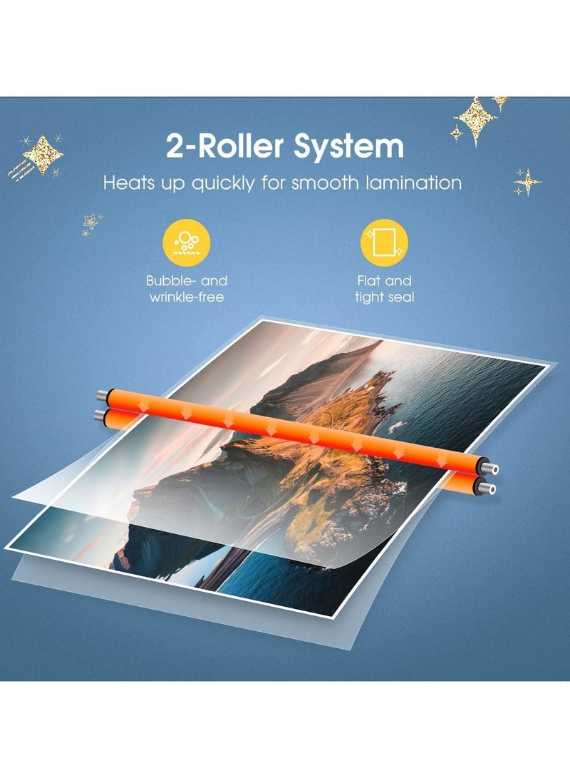 A4 Laminator Machine 4 in 1 Personal Desktop Hot & Cold 9 Inch Thermal Laminator with15 Laminating Pouches for Home Office School Business Use, Black - Image 5