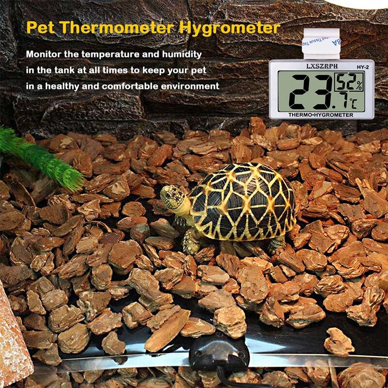GXSTWU Reptile Hygrometer Thermometer, Digital Amphibian Hygrometer Thermometer with Hook Temperature Humidity Meter Gauge for Reptile Tanks, Terrariums, Vivarium, LCD Display 1pack - Image 3
