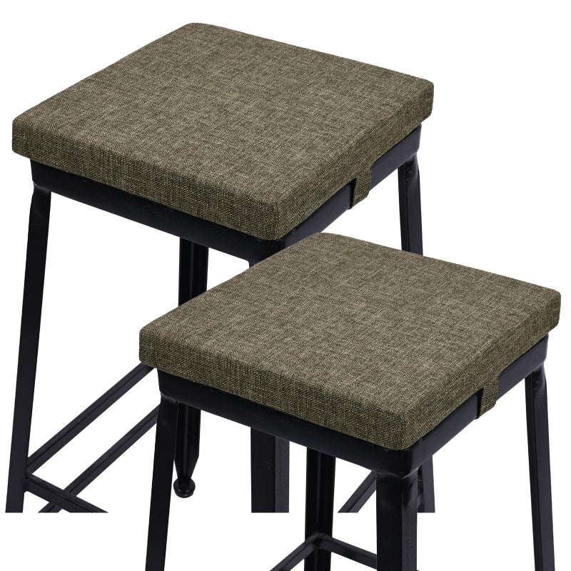BAIBU baibu 12 Inch Stool Cushion Square with Ties Set of 2 NonSlip Bar Stool Square Seat Cushion with with Machine Washable Cover  Two Pads Only Brown 12 30CM 