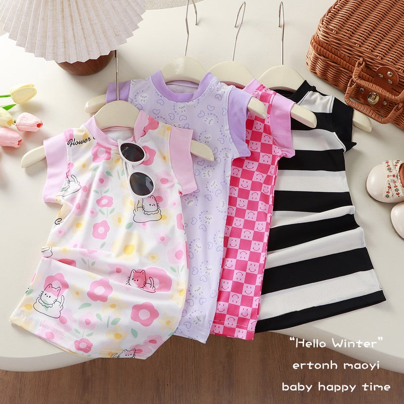 [Hip Skirt] Children'S 2025 Summer Girls Sleepless Skirt Casual Ice Feeling Full Print Foreign Style Skirt - Image 5