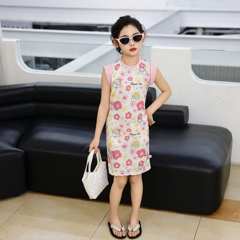 [Hip Skirt] Children'S 2025 Summer Girls Sleepless Skirt Casual Ice Feeling Full Print Foreign Style Skirt - Image 2