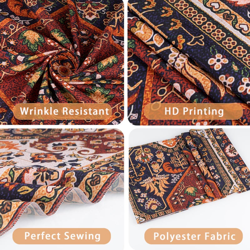 Apdidl Boho Hippie Wall Tapestry for Bedroom Aesthetic, Mandala Indian Bohemian Tapestries Art Decor, Vintage Orange Floral Cool Vertical Wall Hanging for Living Room Dorm 51" X 60" - Image 5