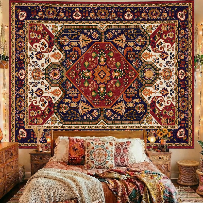 Apdidl Boho Hippie Wall Tapestry for Bedroom Aesthetic, Mandala Indian Bohemian Tapestries Art Decor, Vintage Orange Floral Cool Vertical Wall Hanging for Living Room Dorm 51" X 60" - Image 2