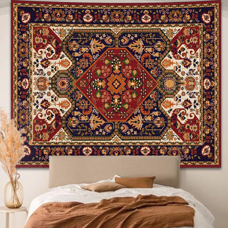 Apdidl Boho Hippie Wall Tapestry for Bedroom Aesthetic, Mandala Indian Bohemian Tapestries Art Decor, Vintage Orange Floral Cool Vertical Wall Hanging for Living Room Dorm 51" X 60" - Image 1