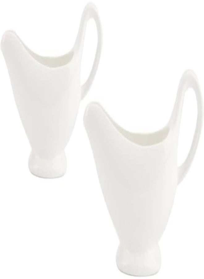 AKDC Yardwe 2Pcs Ceramic Gravy Boat Sauce Boat With Handle Gravy Server Pourer For Salad Condiment Milk Coffee Creamer  - Image 5