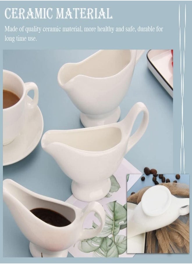 AKDC Yardwe 2Pcs Ceramic Gravy Boat Sauce Boat With Handle Gravy Server Pourer For Salad Condiment Milk Coffee Creamer  - Image 3