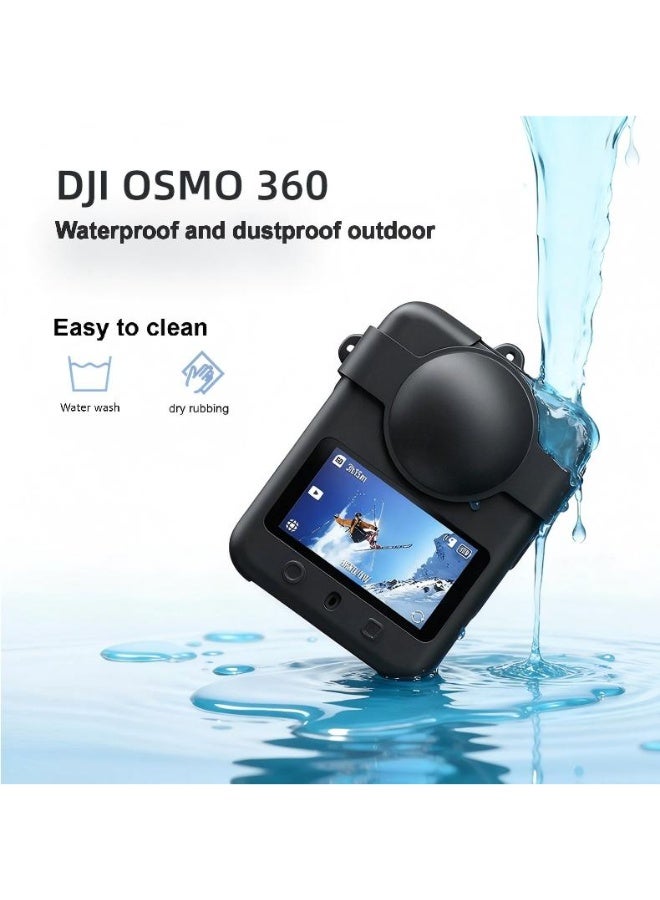 مجموعة حماية لكاميرا DJI Osmo 360، تتضمن غطاءً سيليكونياً، وواقياً للعدسة، وغطاءً سيليكونياً للعدسة، وحبلاً للتعليق، وواقياً للشاشة (عبوة من قطعتين). مجموعة ملحقات كاميرا الحركة DJI Osmo 360. - Image 4