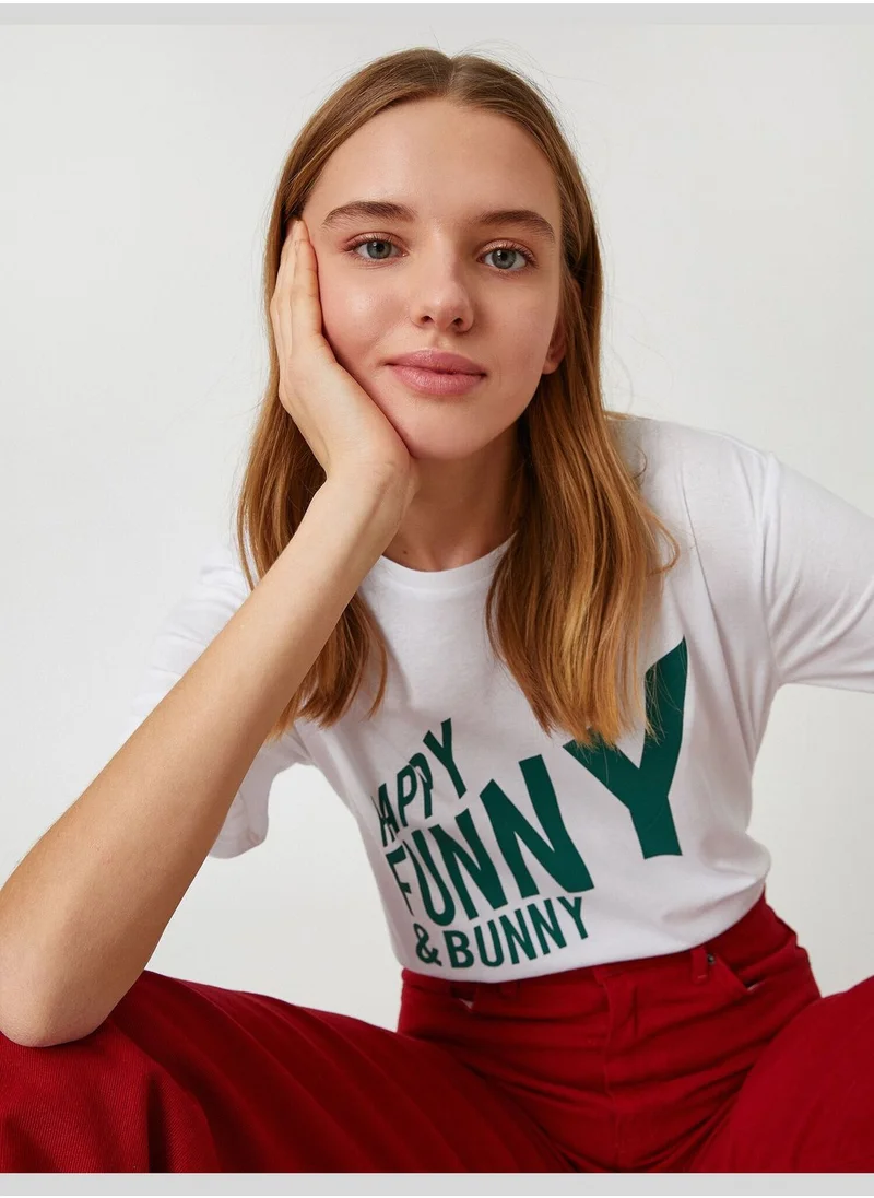 كوتون Printed Short Sleeve Cotton T-Shirt