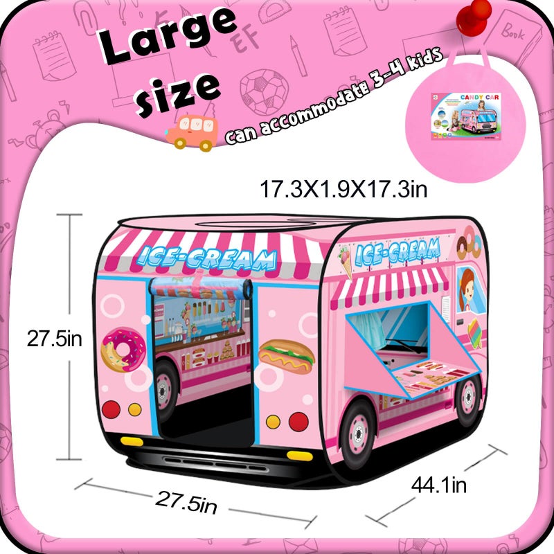 Britik Pop up Play Tent for Kids Aged 3-5 Years Old Boys and Girls : Ice Cream Playhouse Toy Play Tents for Toddlers 3-5 Kids Tent Indoor Outdoor Playhouse Toys for 3 + Year Old, Ice Cream - Image 2