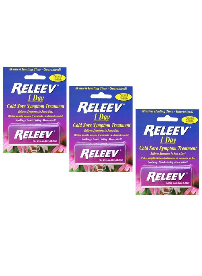 RELEEV 1 Day Cold Sore Symptom Treatment, 6 ML (Pack of 3) - Image 1