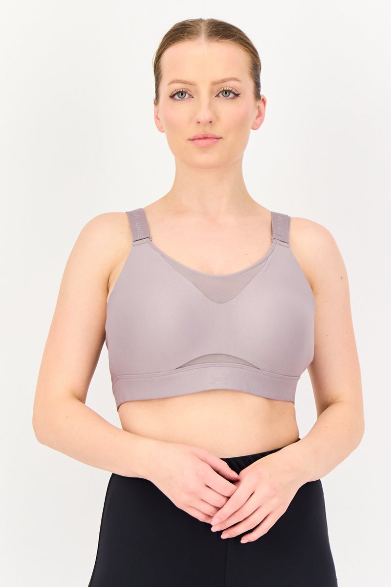 UNDER ARMOUR Women Padded Sports Bra, Lavender - Image 1
