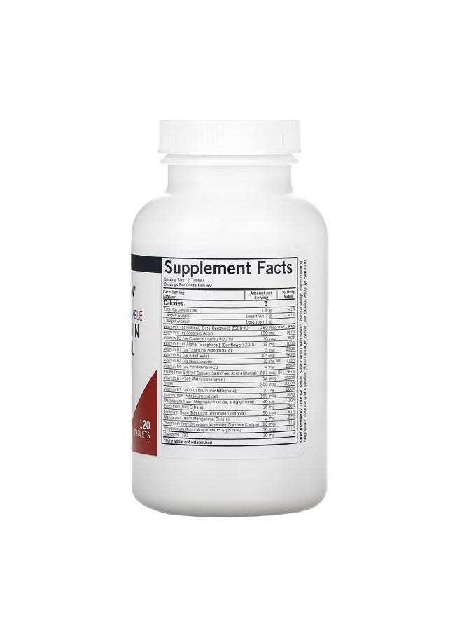 Kirkman Labs - Childrens Chewable Multivitamin and Mineral with 5 MTHF 120 Tablets - Image 1