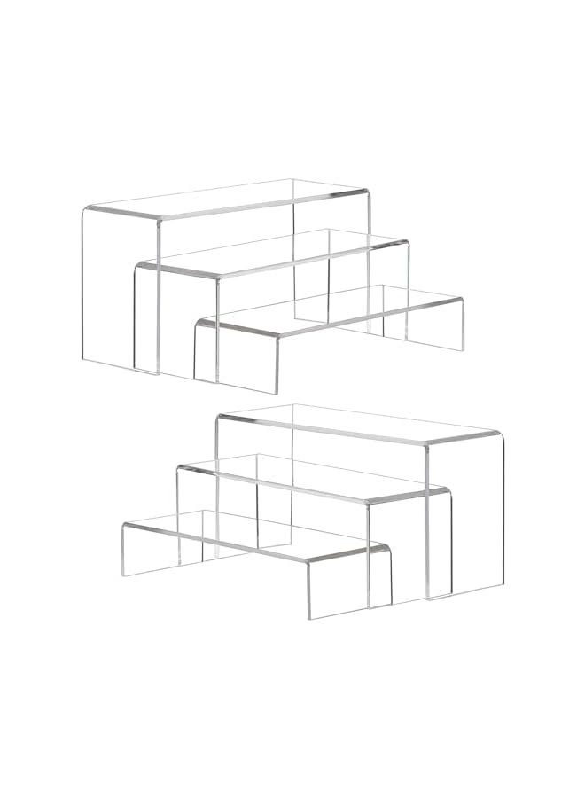 The Bros 6 pcs Rectangular shape Clear Acrylic Showcase Collectibles Display Stands display riser - Image 2