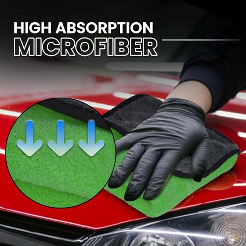 Autofy 350GSM - 40cm x 40cm - [Pack of 10] - Microfiber Cloth Double Sided Microfiber Cloth for Car Lint Free Super Soft Plush Car Cleaning Cloth Sueded Edges for Scratch Free Car & Bike Cleaning - Image 4