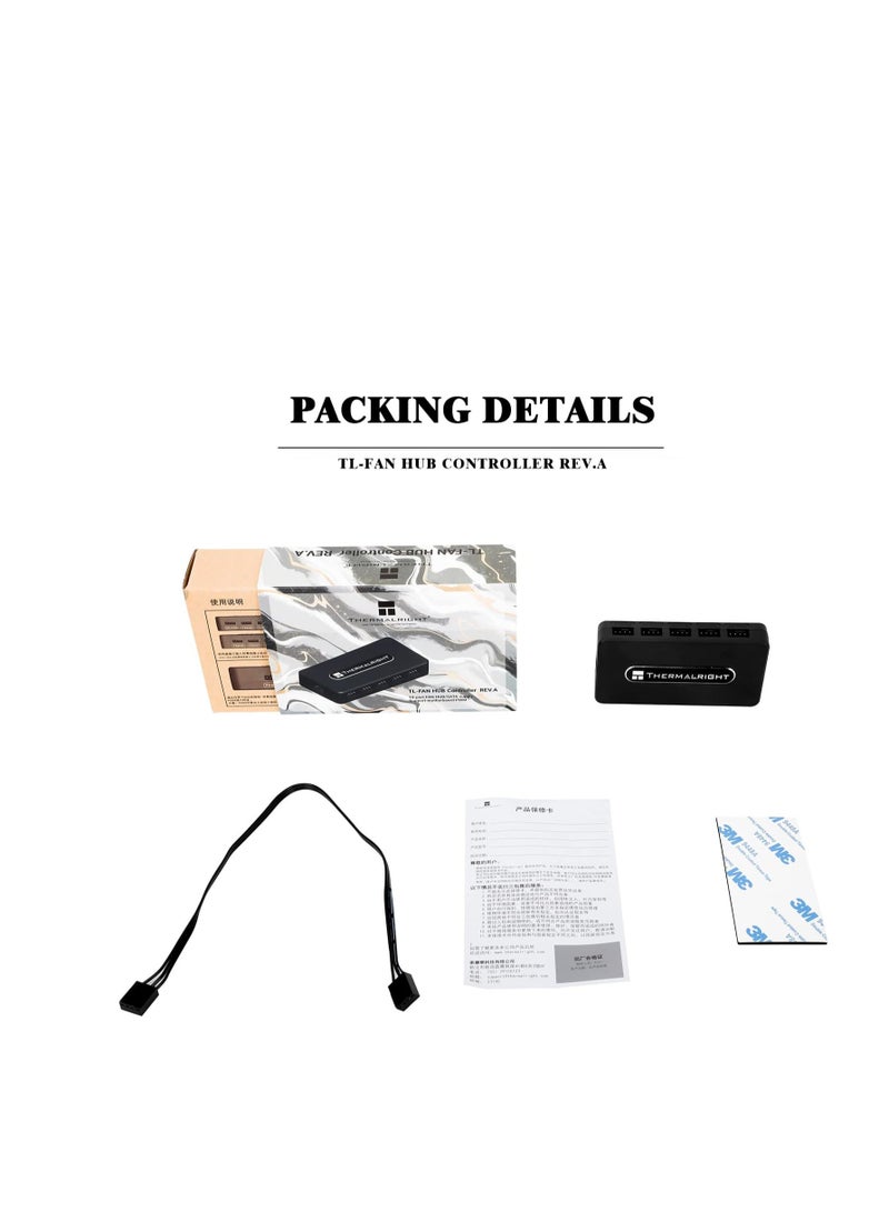Thermalright Integrated Fan Hub, 10-Port 4 Pin PC Fan Controller, 12V Fan Hub, Support up to 10 Fans, SATA Power Cord Direct Input - Image 3