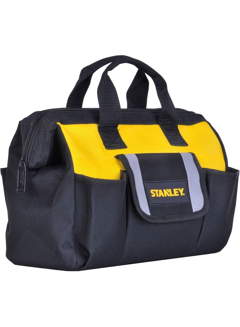 Stanley 12-Inch Soft Side Tool Bag – Waterproof Nylon, Rigid Base, Multiple Compartments, Heavy-Duty Professional Carry Bag (STST512114) - Image 1