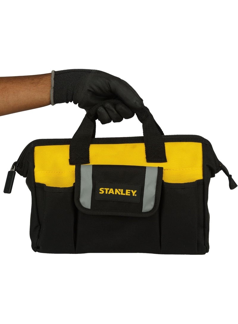 Stanley 12-Inch Soft Side Tool Bag – Waterproof Nylon, Rigid Base, Multiple Compartments, Heavy-Duty Professional Carry Bag (STST512114) - Image 3