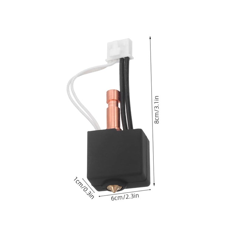 3D Printer Hot End Kit Extruder Replacement with Brass Nozzle Set and Nozzle Cleaning Needle, Quick-Detach Dual-Metal Throat Hotend Printhead for 3D Printing Tools and Printer - Image 2