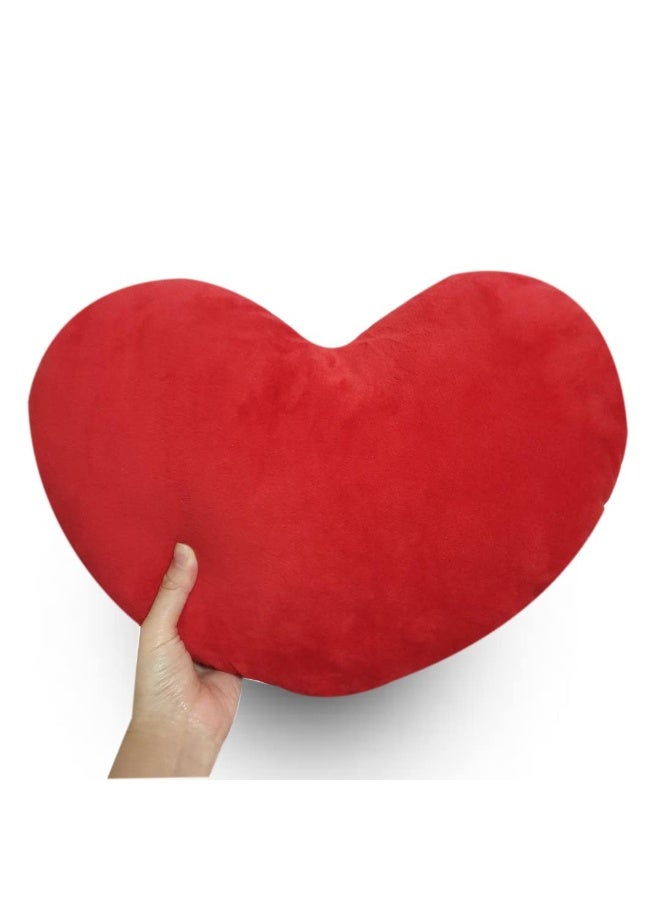 Toy Box Red Heart Shaped Throw Pillow Soft Plush Decorative Cushion - Image 1