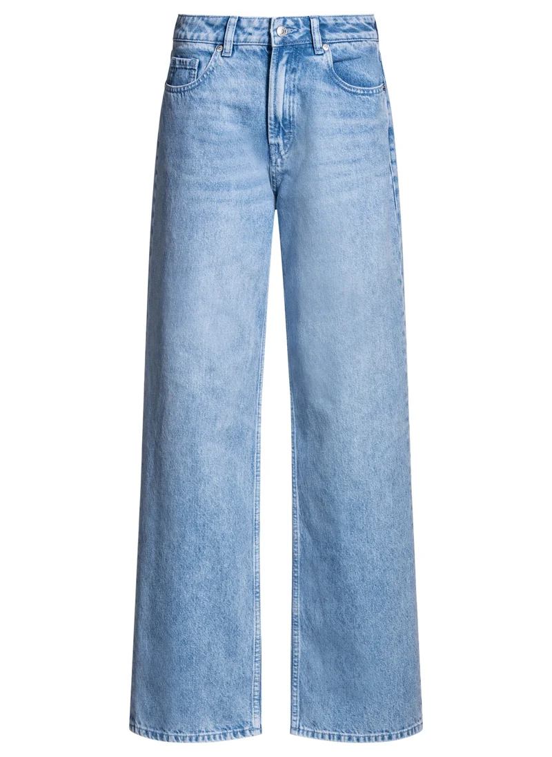 HUGO Straight-fit jeans in bright-blue rigid denim