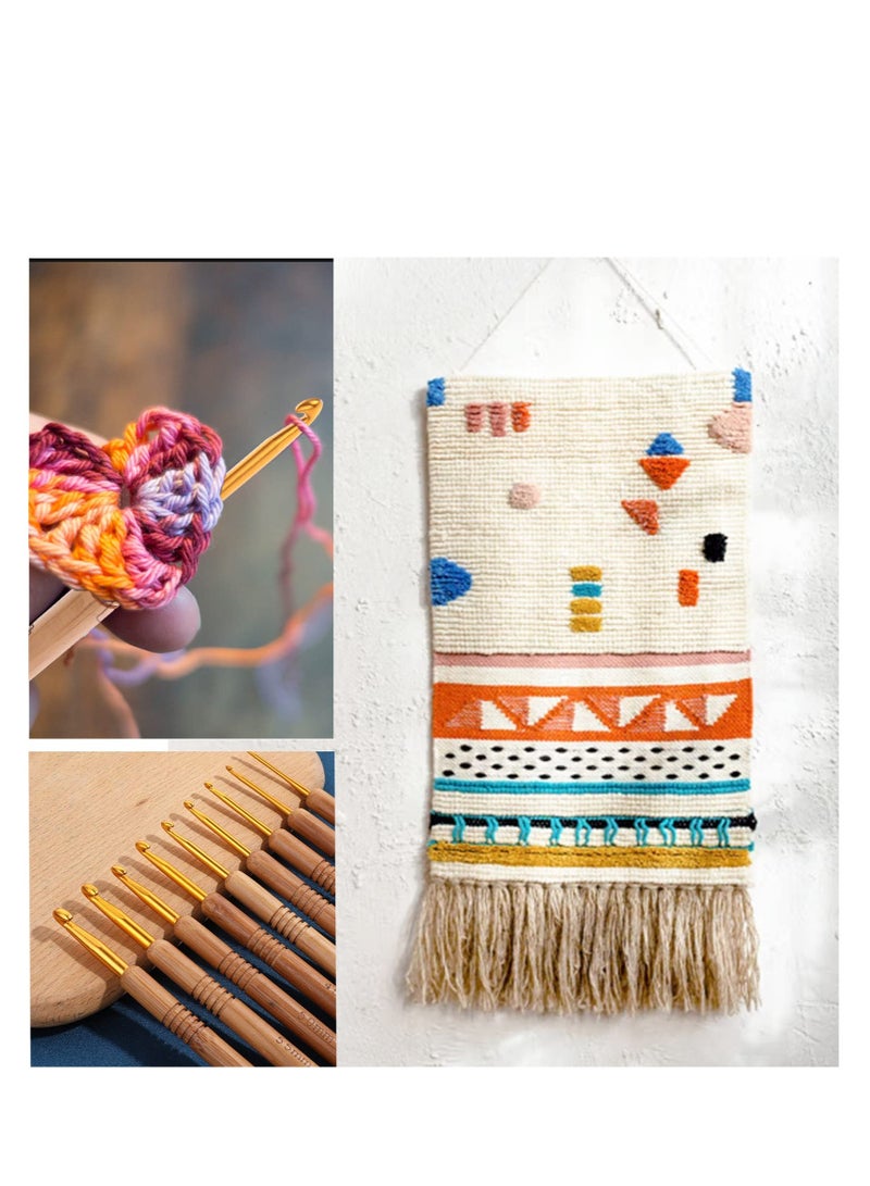 Excefore Crochet Hooks Set, 9 Pieces 2.0-6.0mm Size Crochet Needles, with Bamboo Handles Hooks Knitting Needles Set, Ergonomic Crochet Hooks, for Beginners Knitter Enthusiasts - Image 2