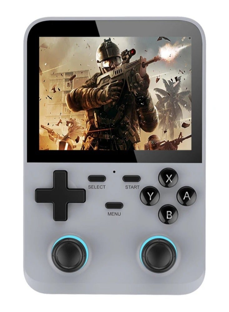 D007 Handheld Game Console with Linux System, Dual 3D Joystick System, Retro Games Console with 10000+ Classic Games, Handheld Emulator Console， Built-in 128G Memory Card (Grey)