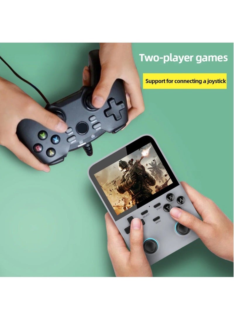 D007 Handheld Game Console with Linux System, Dual 3D Joystick System, Retro Games Console with 10000+ Classic Games, Handheld Emulator Console， Built-in 128G Memory Card (Grey)
