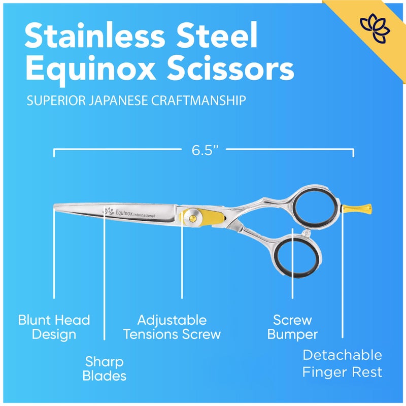 Equinox International Equinox Razor Edge Series Professional Hair Scissors - 6.5â€ Premium Japanese Stainless Steel Hair Cutting Scissors, Hair Shears, Hair Razors for Hair Cutting, Barber Accessories & Hair Salon Supplies - Image 2