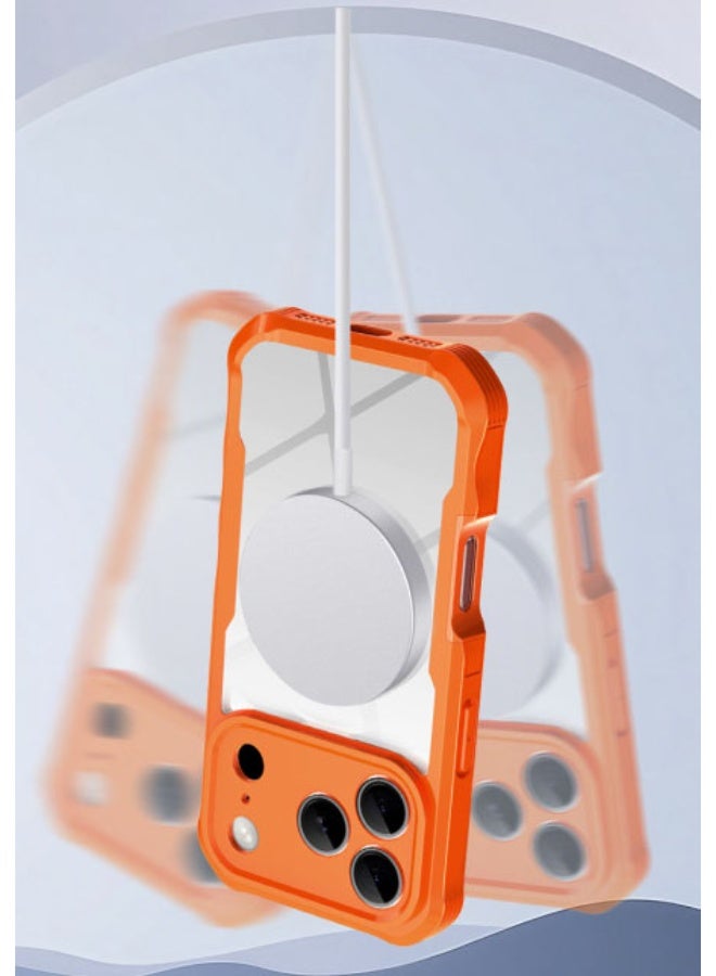 عام غطاء لآيفون 17 برو ماكس 6.9 بوصة: مزود بواقي شاشة من الزجاج المقوى مدمج وزر تحكم بالكاميرا، متوافق مع ماج سيف، غطاء واقٍ كامل للجسم 360 درجة. - Image 2