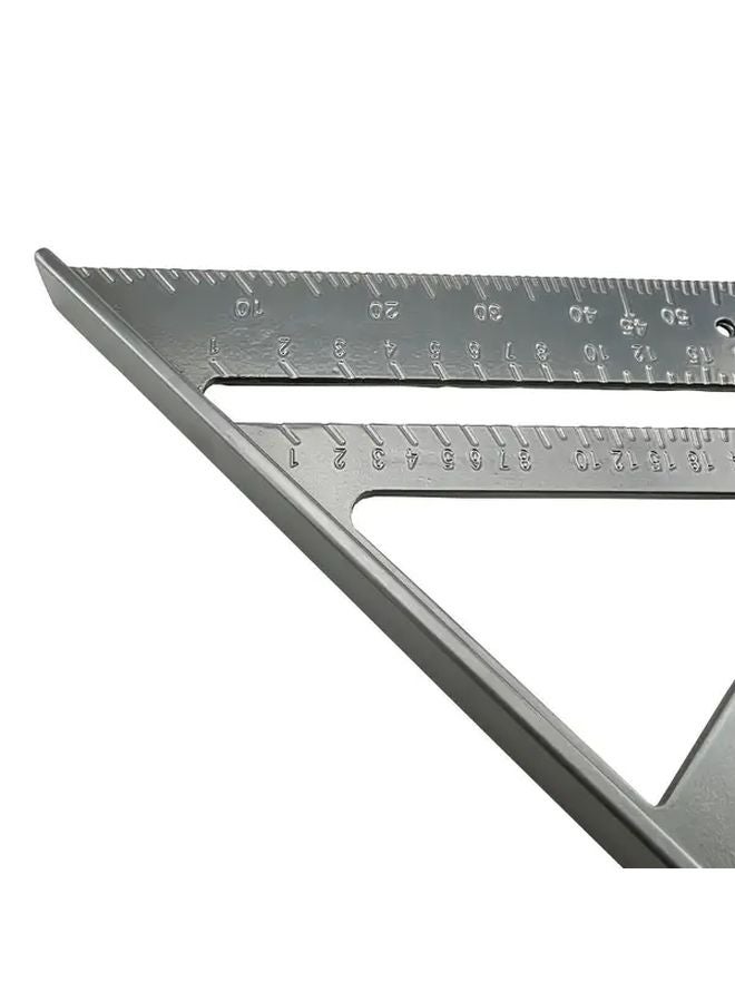 7 Inch Cast Aluminum Triangle Ruler Dual Scale Woodworking Precision Tool - Image 4