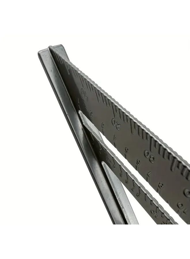 7 Inch Cast Aluminum Triangle Ruler Dual Scale Woodworking Precision Tool - Image 5