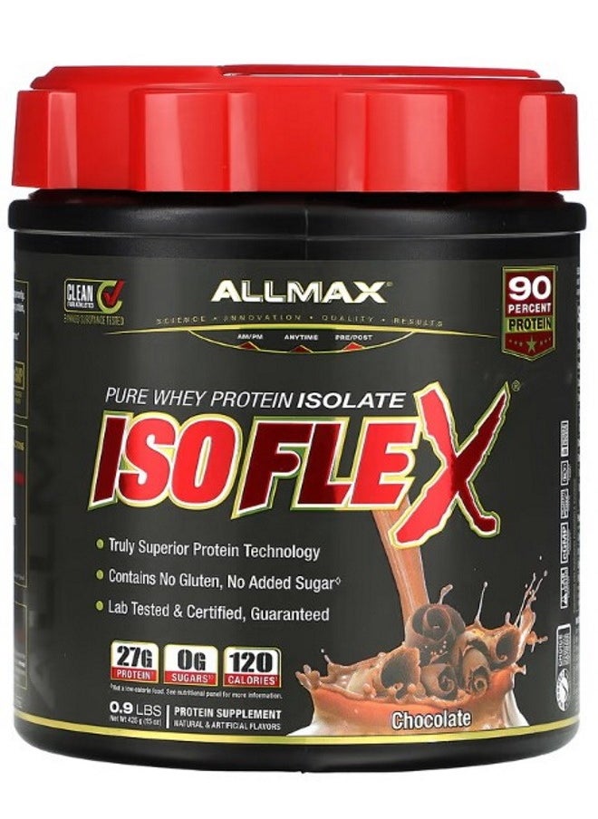 Allmax - Isoflex Pure Whey Protein Isolate Chocolate 0.9 lbs 425 g - Image 1