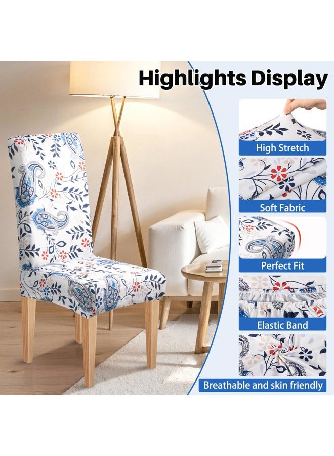 Dioxide High Stretch Chair Covers for Dining Chairs, Washable Dining Chair Covers Set of 6, Soft Kitchen Chairs Seat Covers, Parsons Chair Slipcovers Protectors for Home Hotel Restaurant Banquet - Image 5