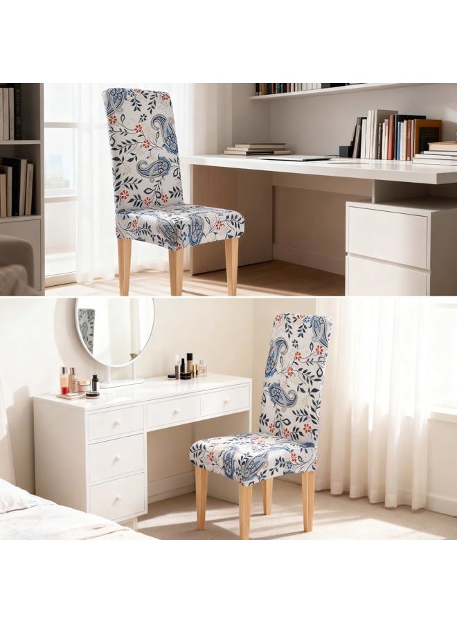 Dioxide High Stretch Chair Covers for Dining Chairs, Washable Dining Chair Covers Set of 6, Soft Kitchen Chairs Seat Covers, Parsons Chair Slipcovers Protectors for Home Hotel Restaurant Banquet - Image 4