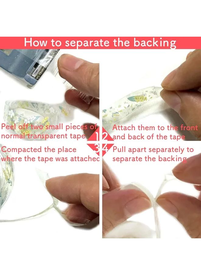 Lustrous Glass Floral Lace Pattern PET Adhesive Tape Set 6 Rolls For DIY Craft Scrapbook - Image 4