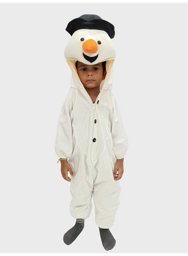 BookMyCostume BookMyCostume Snowman Jumpsuit for kids Fancy Dress Costume | Winter look cute & Cozy for boys & Girls | 3-4 years