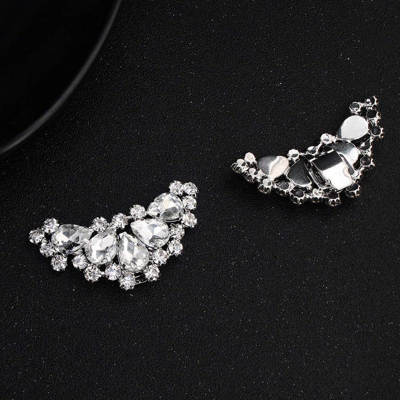 Lauthen.S 1 Pair Rhinestone Wedding Shoe Clips Bride Party Pumps Heels Shoe Decorations(Style J) - Image 4