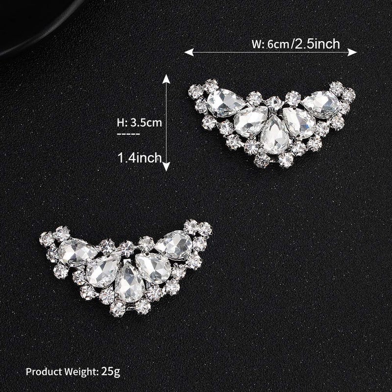 Lauthen.S 1 Pair Rhinestone Wedding Shoe Clips Bride Party Pumps Heels Shoe Decorations(Style J) - Image 2