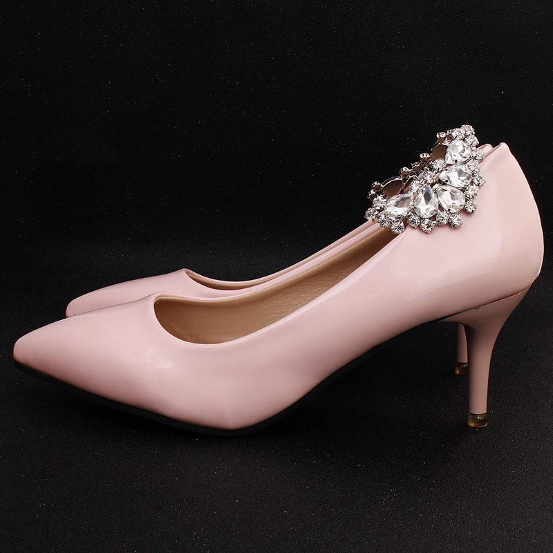 Lauthen.S 1 Pair Rhinestone Wedding Shoe Clips Bride Party Pumps Heels Shoe Decorations(Style J) - Image 5