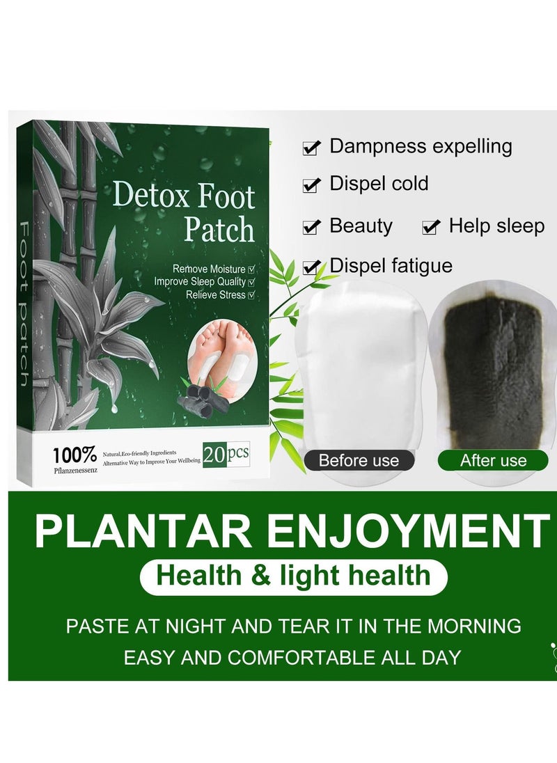 Excefore - Detox Foot Patches, 20PCS Detox Foot Pads to Remove Body Toxins & Dampness, Deep Cleansing Pads for Stress Relief & Sleep Aid & Relieve Fatigue - Image 1