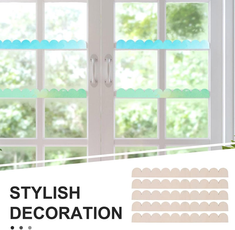 24pcs Unfinished Scalloped Wood Frame Moulding Decorative Edge Trims for DIY Door Cabinet Wall Crafts Wood Frame Decoration - Image 3