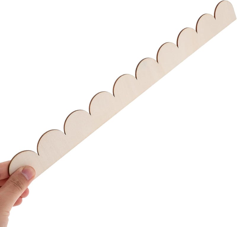24pcs Unfinished Scalloped Wood Frame Moulding Decorative Edge Trims for DIY Door Cabinet Wall Crafts Wood Frame Decoration - Image 4