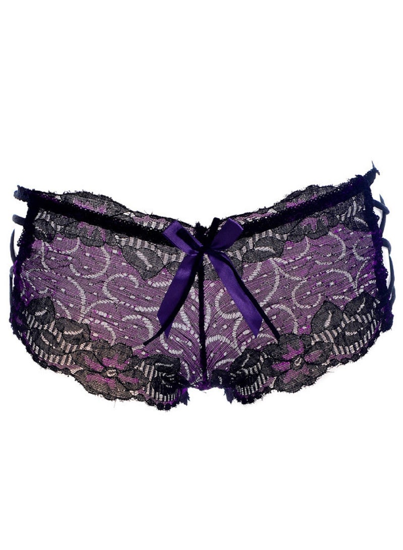 Women Lace Mid Rise Brief Underwear Breathable Scallop Trim Panties  - Image 1