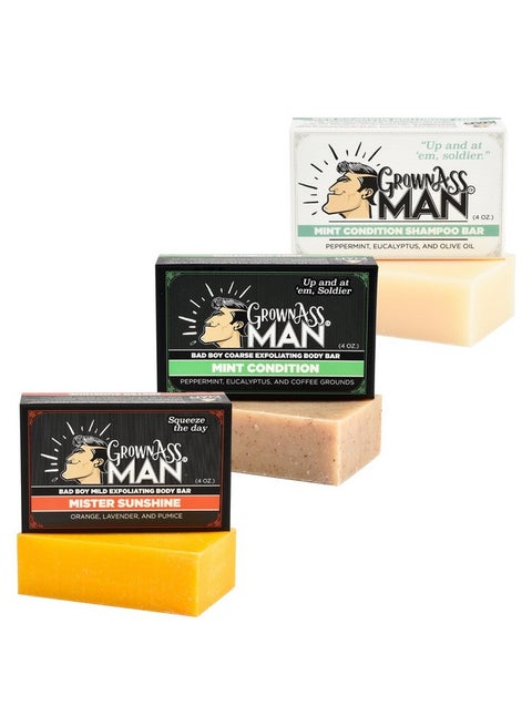 Combo Packssolid Soap & Shampoo Bars Rich Lather With Natural Oils & Gentle Scrub For Menplastic Free & Ecofriendly Natural & Organic Deep Clean (Wake Up 3Pack)