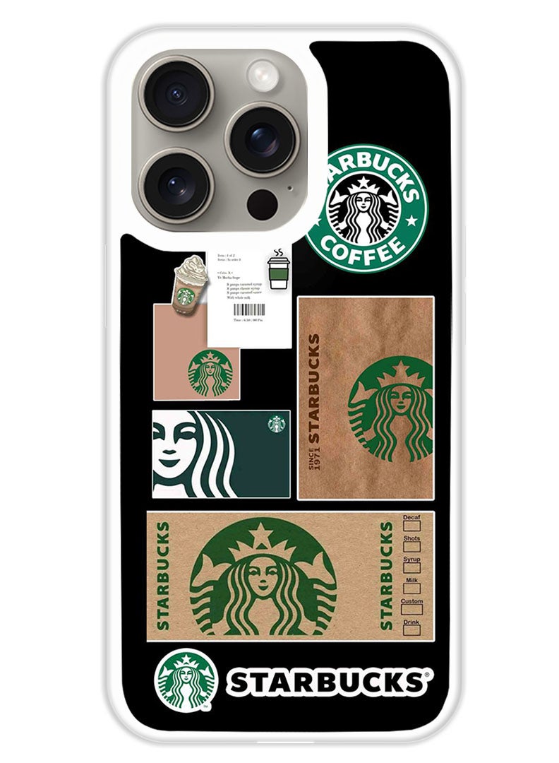 Theodor Protective Case Cover For APPLE IPHONE 15 Pro Max StarBucks 5 (White Bumper) - Image 1
