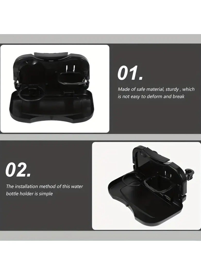 Car Seat Back Tray Organizer with Foldable Dish & Dual Cup Holders – Anti-Slip Spill-Proof ABS Plastic, Travel & Road Trip Essential, Compatible with 99% Vehicles, Gray - Image 4