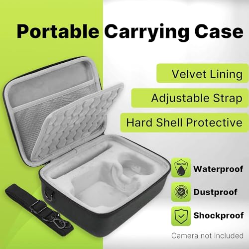 Yudylg Portable Carrying Case Compatible with XbotGo Chameleon, Hard Shell Protective Camera Case, Precision‑Cut EVA & High‑Density Oxford Fabric, Dustproof, Shockproof with Velvet Lining & Strap - Image 2