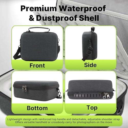 Yudylg Portable Carrying Case Compatible with XbotGo Chameleon, Hard Shell Protective Camera Case, Precision‑Cut EVA & High‑Density Oxford Fabric, Dustproof, Shockproof with Velvet Lining & Strap - Image 5